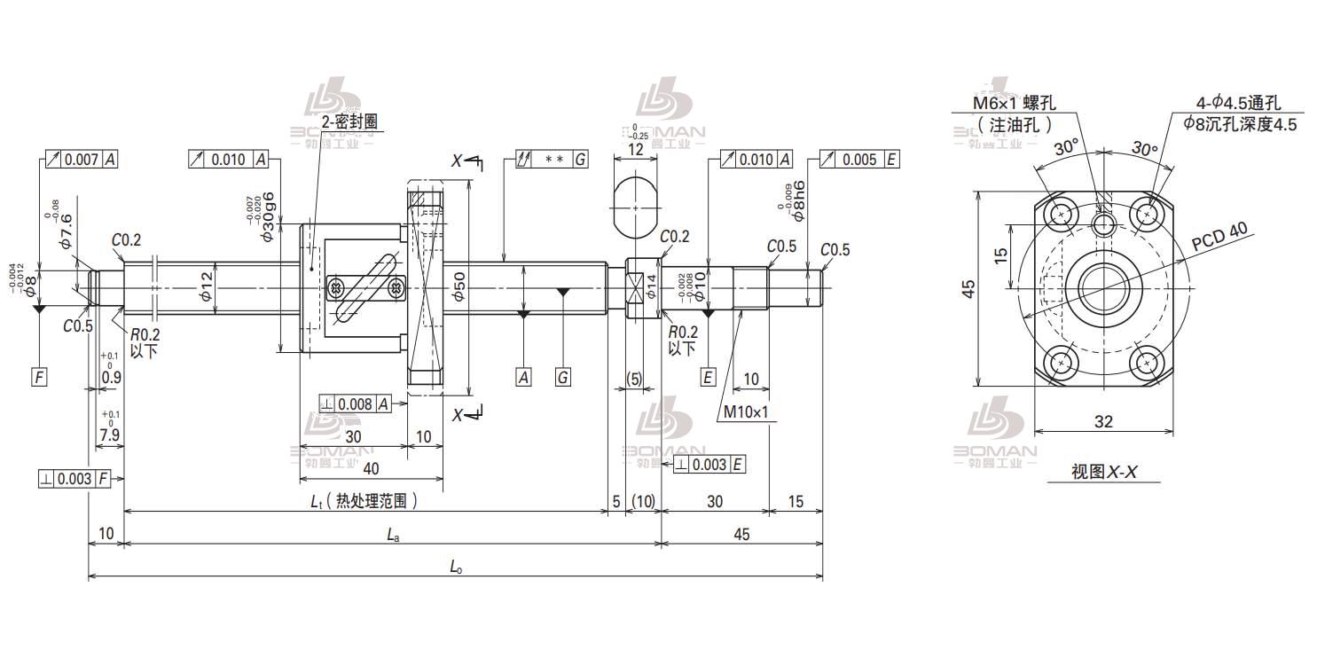 W1205FA-2-C3T5-SA标准滚珠丝杠