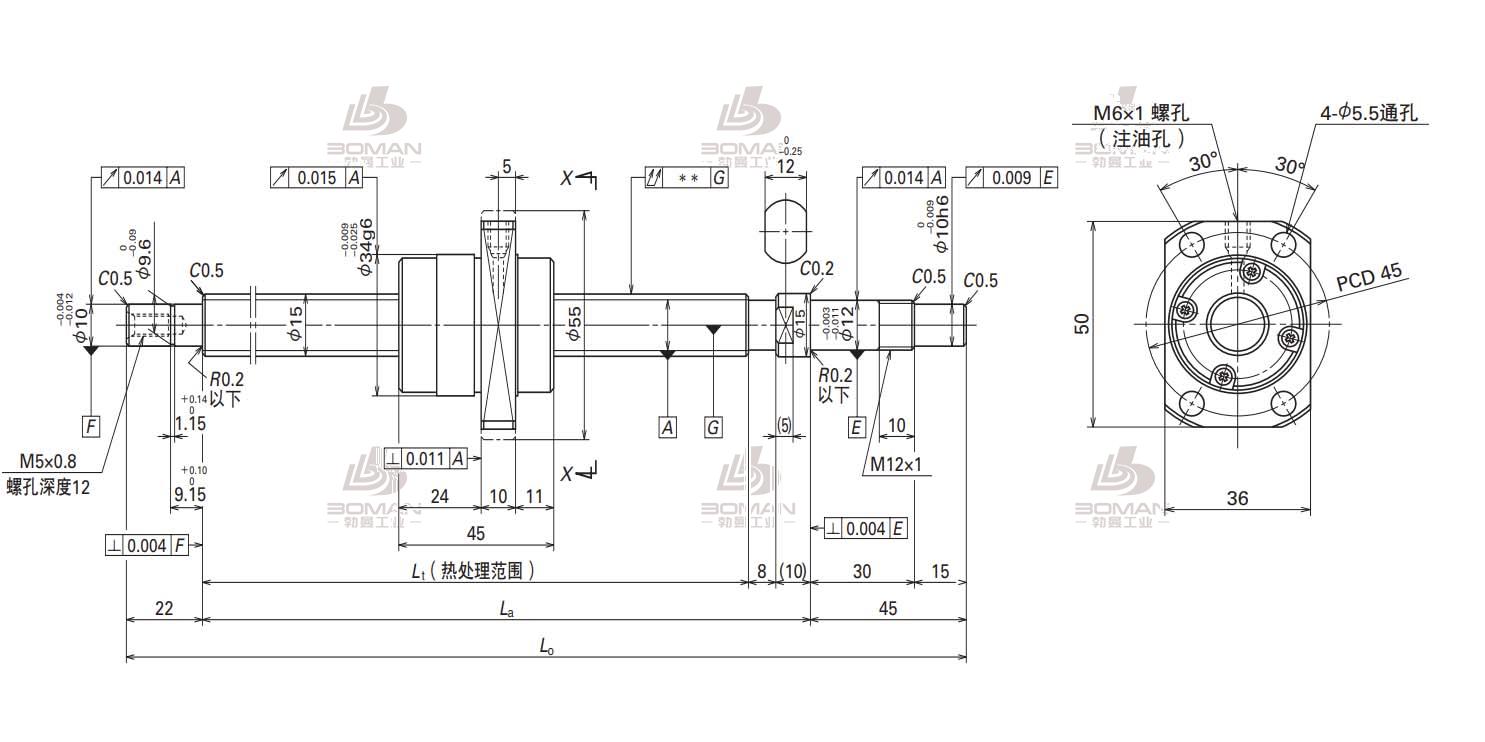 W1506FA-5PG-C5Z20-轴端完成品滚珠丝杠