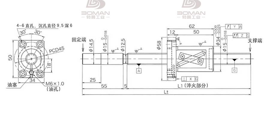 KURODA GG1520AS-BALR-1100A 黑田丝杆支撑组件