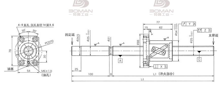KURODA GG2525AS-BALR-2020A 黑田精工丝杆底座安装方法