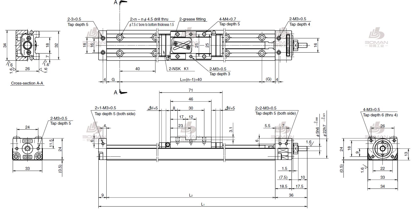 NSK MCM03010H10K00-MCM定位承载装置